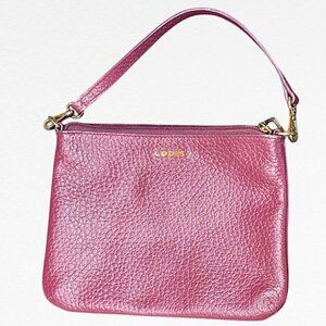 LODIS Burgundy Pebbled Leather Purse Clutch Wristlet